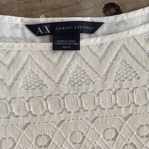 A/X Armani Exchange Cream Lace Mini Dress Size PO - Picture 3 of 4